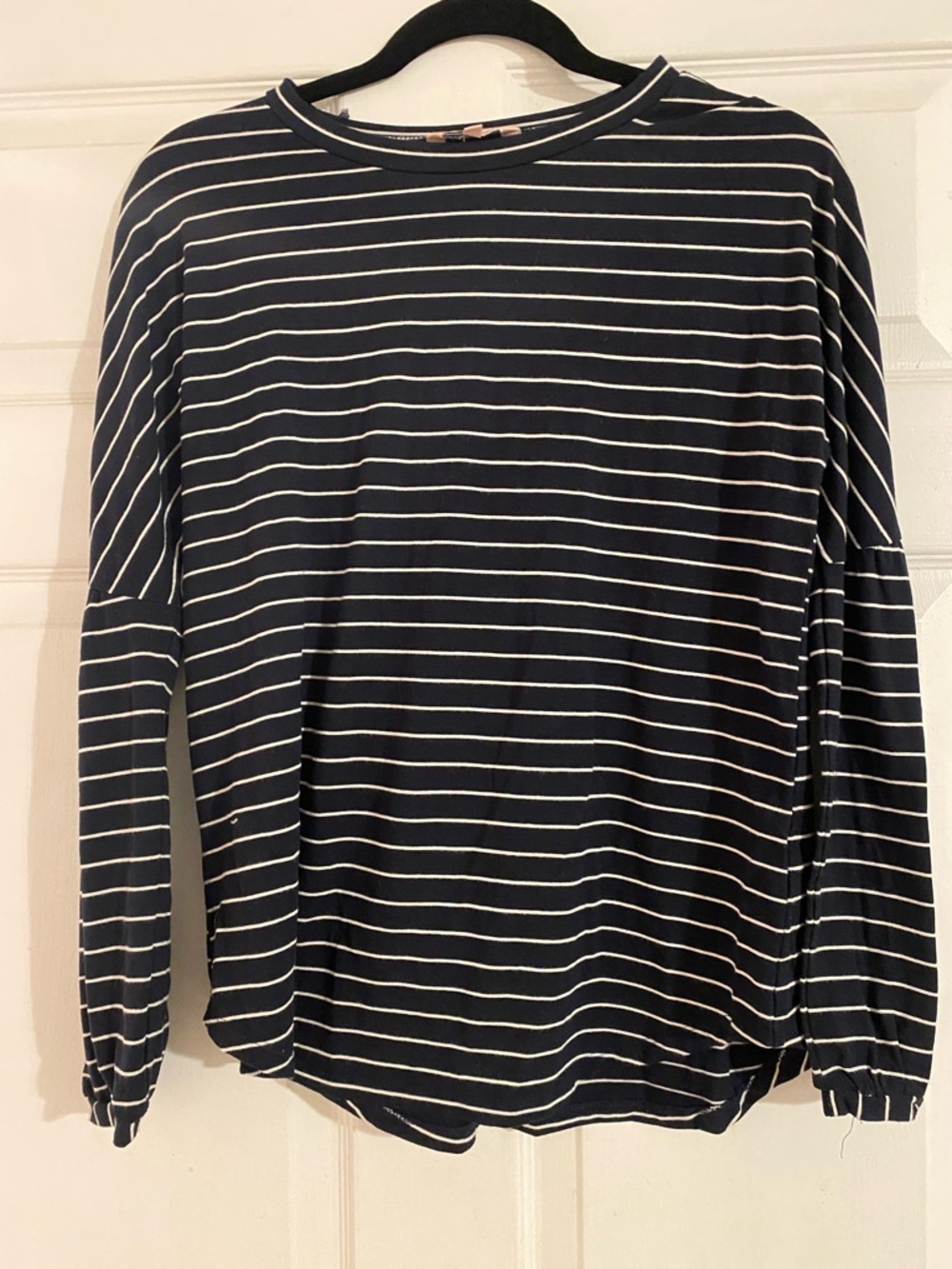 Juicy Couture Navy & White Striped Long-Sleeve Top